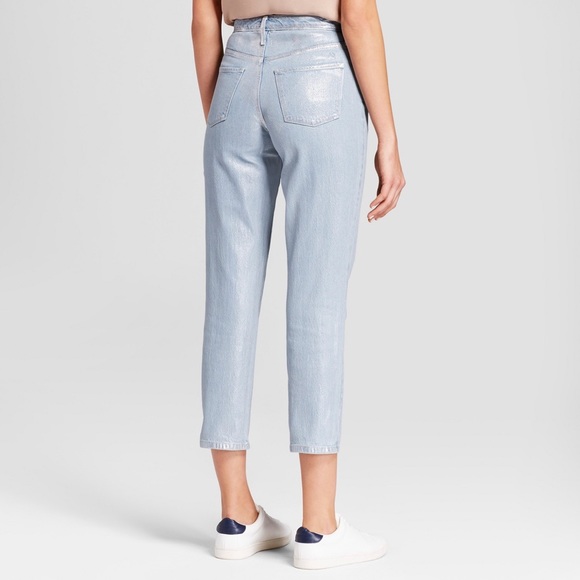 silver mom jeans